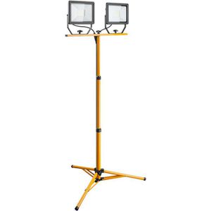 Goobay Baustrahler 49984, LED, Netzbetrieb mit 2,5 m Kabel, IP65 Strahlwasserschutz, mit Stativ, 100 Watt, 8.500 Lumen