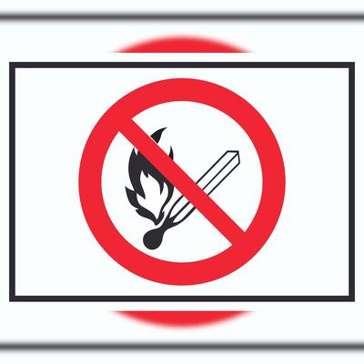 HB-Druck Feuer und offenes Licht verboten Symbol Schild A5 (148x210mm)