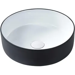AUFSATZWASCHBECKEN Schwarz/Weiß 36 cm Keramik Calig