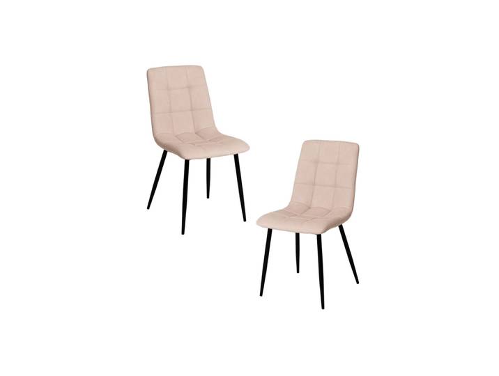 2er Set Stühle Stuhl Kunstleder - Beige