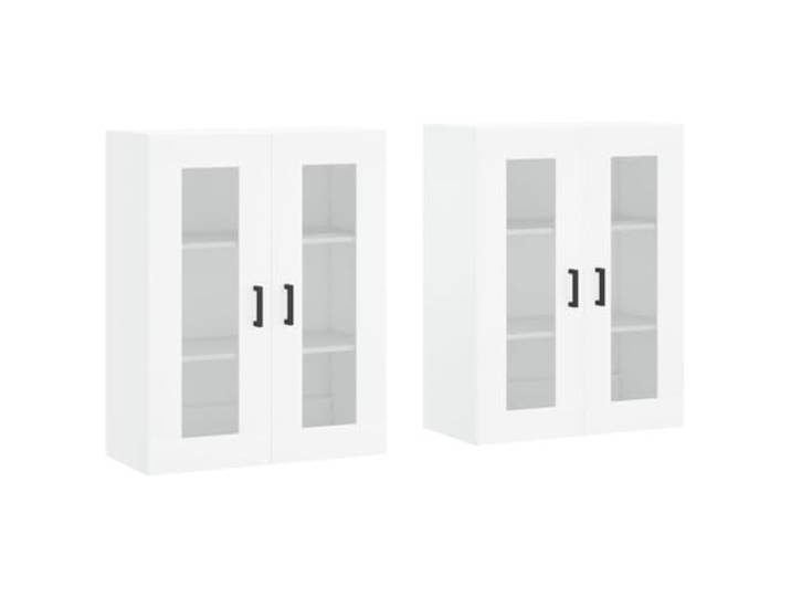 Kaorsrow 2er Set Wandschrank Weiß 69,5x34x90 cm Holzwerkstoff Glas Platzsparende Hängeschränke mit Glastüren für Wohnzimmer und Flur. Bietet stilvollen Stauraum an der Wand.