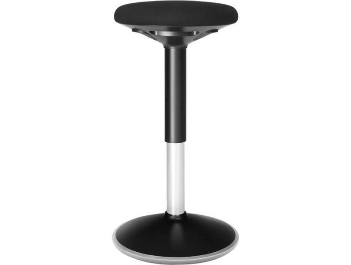 Tabouret Assis Debout - SONGMICS - Rotatif à 360° - Ergonomique - Hauteur réglable 56-81 cm - Noir