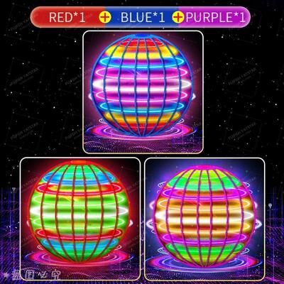 Inspired Living Interactive LED Hover Sphere Toy Hand Controlled 360 Flying Ball For Kids 3pcs
