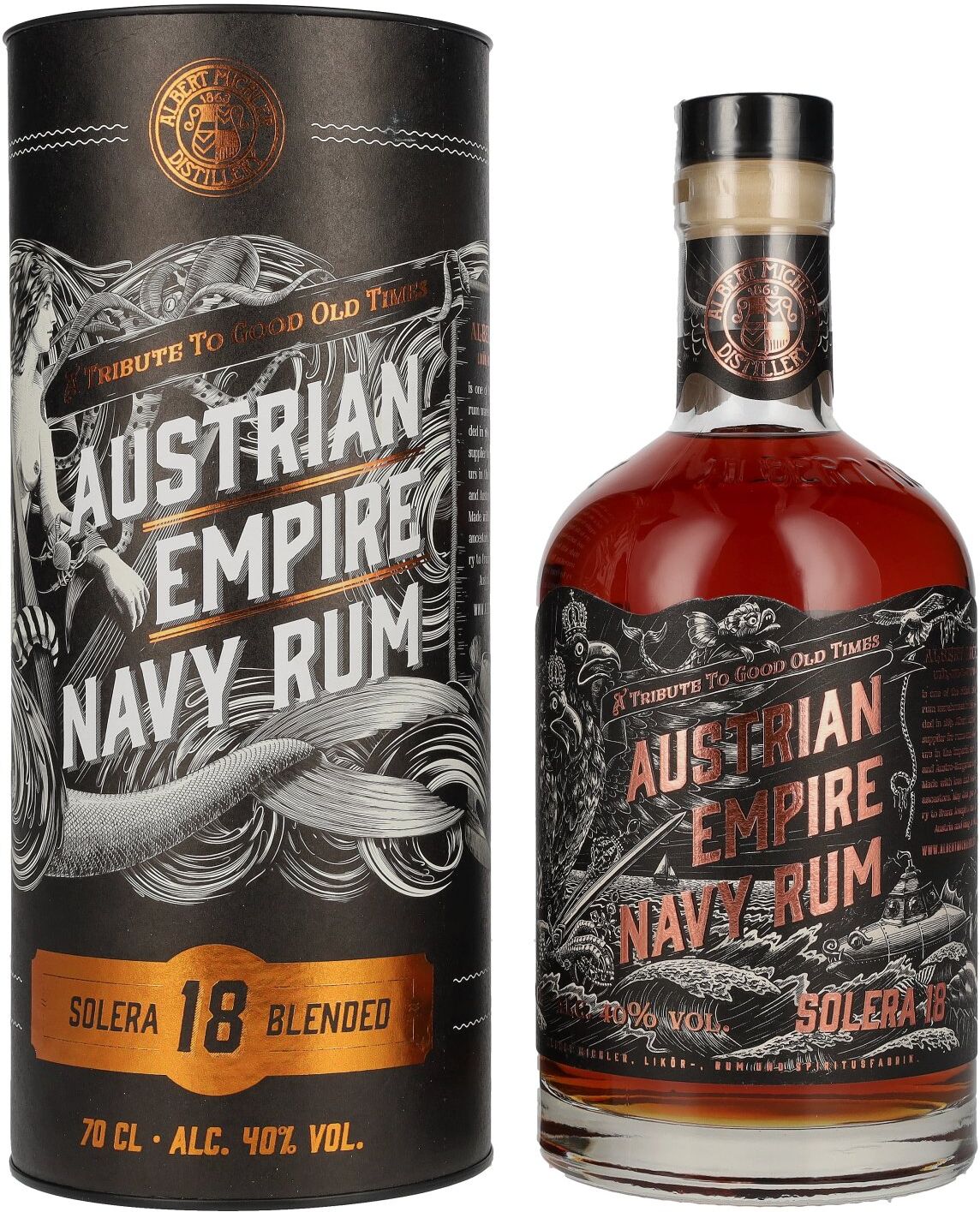 Austrian Empire Navy Rum 18 Solera Blended 40% Vol. 0,7l in Geschenkbox