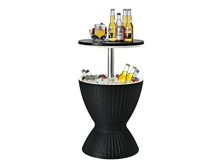 Hauteur réglable par bouton table bar glacière de jardin 3 en 1 seau à glace 8 gallons pour terrasse