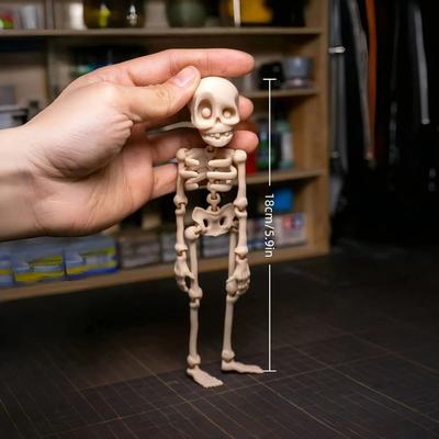 Inspired Finds Poseable Glow In The Dark Magnetic Skull Fridge Magnet Funny Halloween Kitchen Decor normal