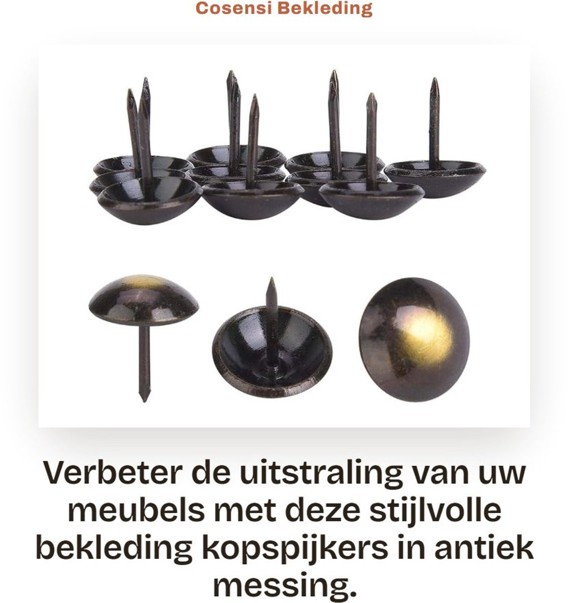 Dailygoods Kopspijkers 100 stuks Antiek Messing Retrostijl