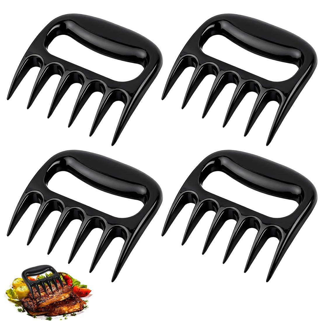 Set van 4 zwarte ABS vleesvorken voor in de keuken, 106 x 113 mm