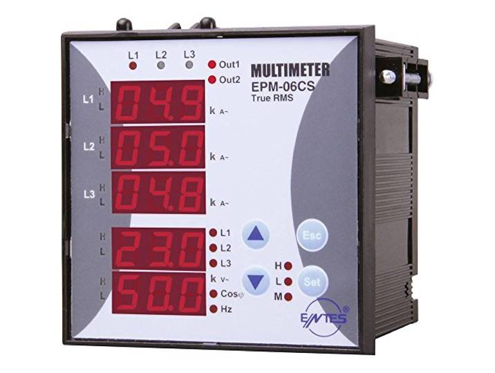 ENTES® EPM-06CS-96 paneelmeter AC-multimeter spanning actuele frequentie bedrijfsuren totaal