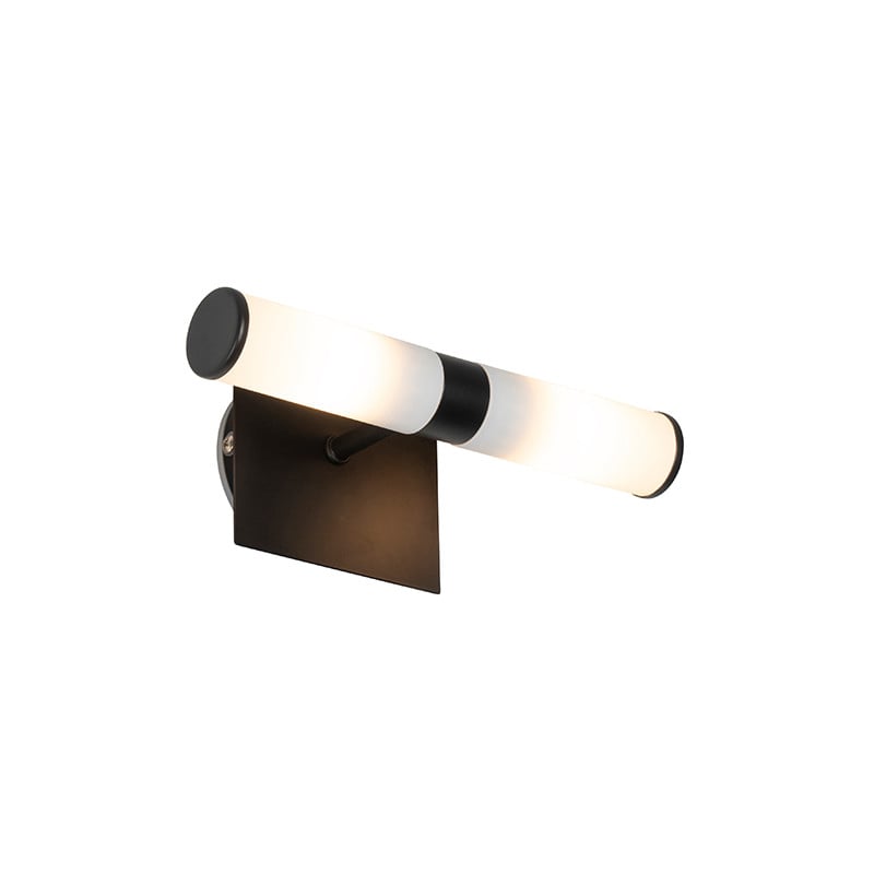 Qazqa Moderne Wandlamp voor de Badkamer - Zwart - IP44 - Dimbaar