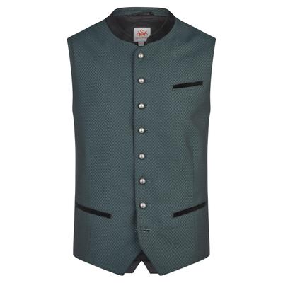 Trachtenweste SPIETH & WENSKY "Kahn", Herren, Gr. 48, grün, Obermaterial: 58% Polyester PES. 42% Baumwolle CO., uni, regular fit, Westen, mit klassischer Knopfleiste