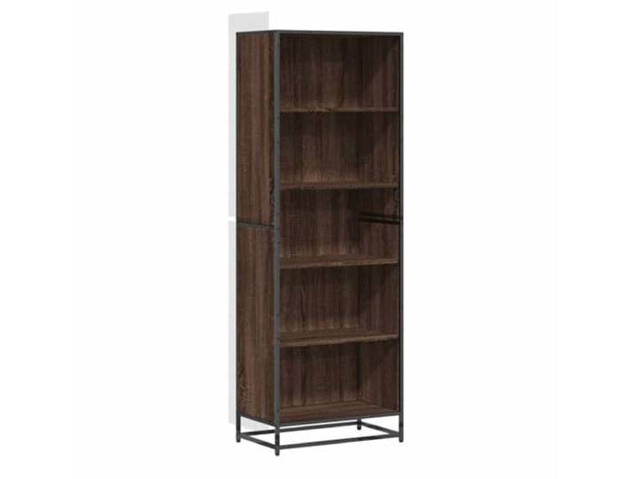 HKTMGDNG Standregal Braun Eichen-Optik 60x35x170,5 cm Metall 5 offene Fächer schaffen Ordnung im Schlafzimmer und Wohnzimmer. Stabile Konstruktion aus Metall und Holzwerkstoff.