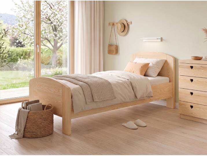 Kinder- und Jugendbett „Kerstin“ Esche 100 x 190 cm Massivholz Esche