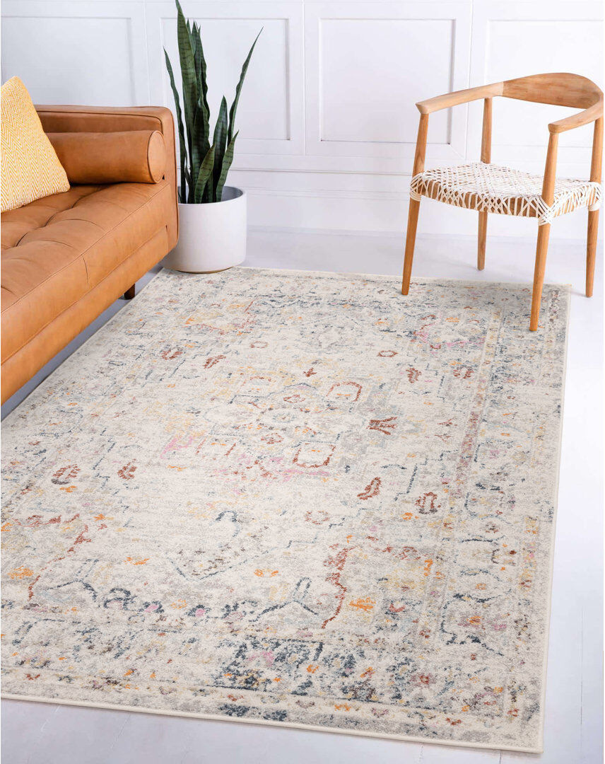 Latitude Vive Massey Rectangle Dhurrie Area Rug Cream Rectangle 200 x 290 cm