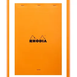 Rhodia 5x Gehefter Notizblock Rhodia No.19 A4+ 80 Blatt blanko 80g - Orange 19000C