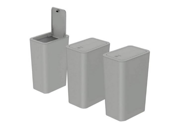LuxusKollektion Mülleimer Mülleimer 3er Set 10L schmal Grau