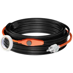 VEVOR Rohr-Heizkabel, 25 m, 23 W/m, Heizband für Rohre mit eingebautem Thermostat, Wasserrohr-Heizkabel schützt PVC-Schläuche, Metall- und Kunststoffrohre vor dem Einfrieren