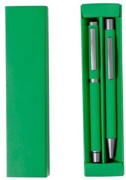Set Stylos Publicitaires Personnalisés Bostit aluminium vert