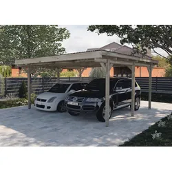 Weka Flachdach Doppelcarport 616