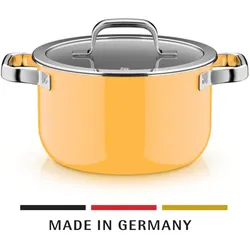 WMF Fusiontec Mineral Pro, Kochtopf mit Deckel, 20 cm, Mango Yellow, Pfanne + Kochtopf, Gelb