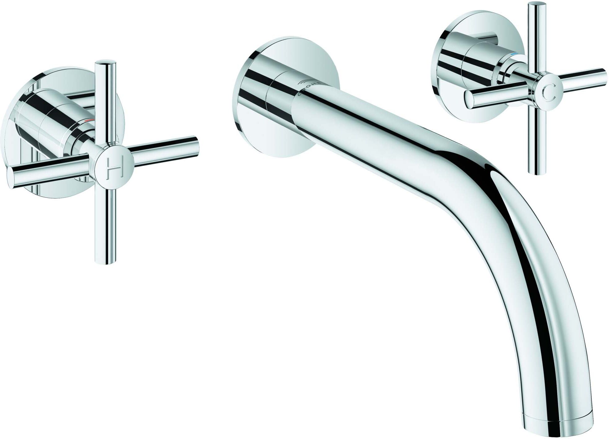 Grohe Atrio mitigeur lavabo 3 trous 20661000 montage mural, chromé