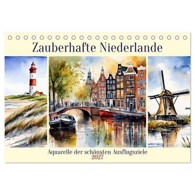 Zauberhafte Niederlande (Tischkalender 2027 DIN A5 quer), CALVENDO Monatskalender