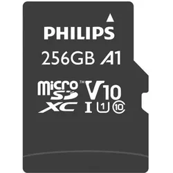 Philips MicroSDXC Card (256 GB, microSDXC, U1, UHS-I), Speicherkarte, Schwarz