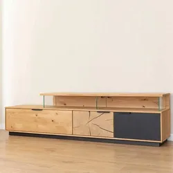 TV Lowboard Fernsehboard mit Türen und LED Beleuchtung