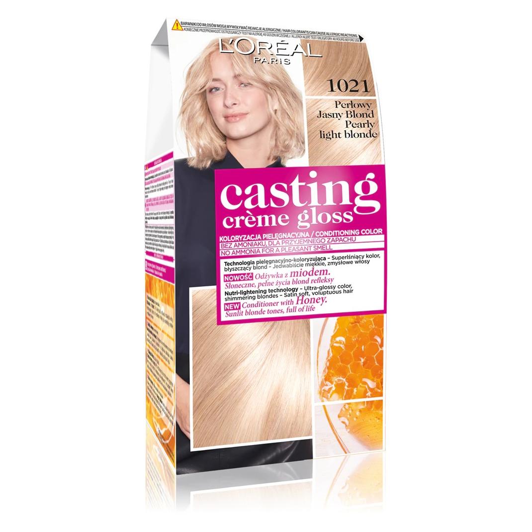L'Oréal Paris Creme Gloss Cream Coloring No.1021 Light Pearl For light hair (Pearl Blonde) (0257836)