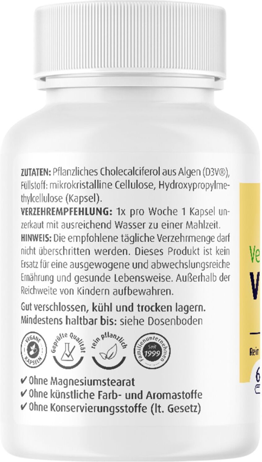 ZeinPharma Vegane Vitamin D3 7000 I.e. Wochendepot Kapseln 60 St