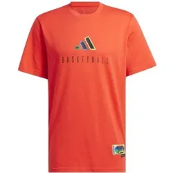 ADIDAS Herren Shirt Worldwide Hoops Logo Performance Graphic, Größe L in Rot Rot