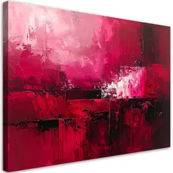 LEINWANDBILD, Rosa Abstraktion mit malerischer Textur und Tiefe