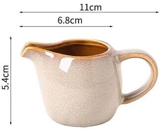 Inspired Finds 3oz Small Ceramic Milk Jug Creamer Pitcher Mini Sauce And Coffee Cream Jug beige
