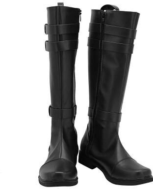 LightInthebox Men's Black Leather Tall Boots with Buckle Detail – Sophisticated Christmas Footwear for Holiday Gatherings and Winter Events