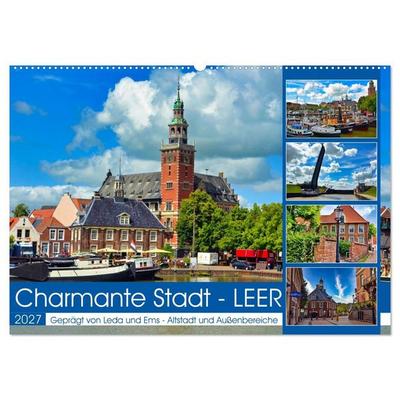 Charmante Stadt - LEER (Wandkalender 2027 DIN A2 quer), CALVENDO Monatskalender