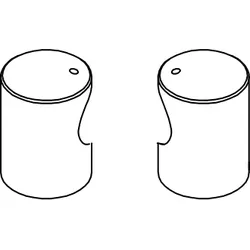 HSK Ersatzteile Türbogenaufnahme, rechts - links, Chrom, E85329-41 E85329-41