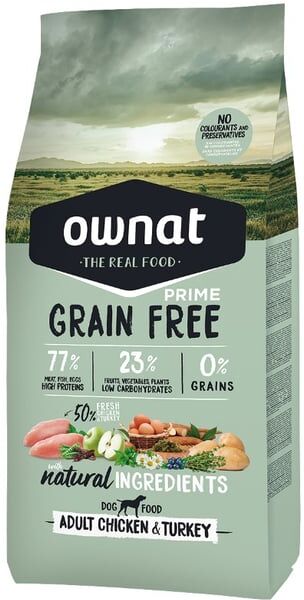 Ownat Prime Grain Free Adult Chicken Turkey Dog 12 Kg
