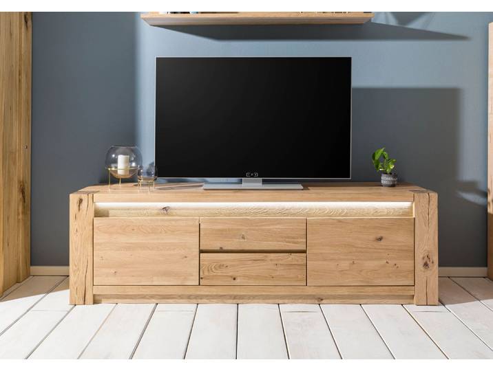 TV-Board Wildeiche 173x40x53 beige geölt KENT #210