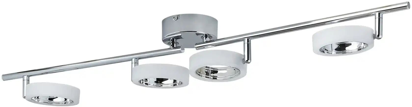 KHG LED-Deckenstrahler  4-flammig  Acrylringe   ¦ silber ¦ Maße (cm): B: 84,6 H: