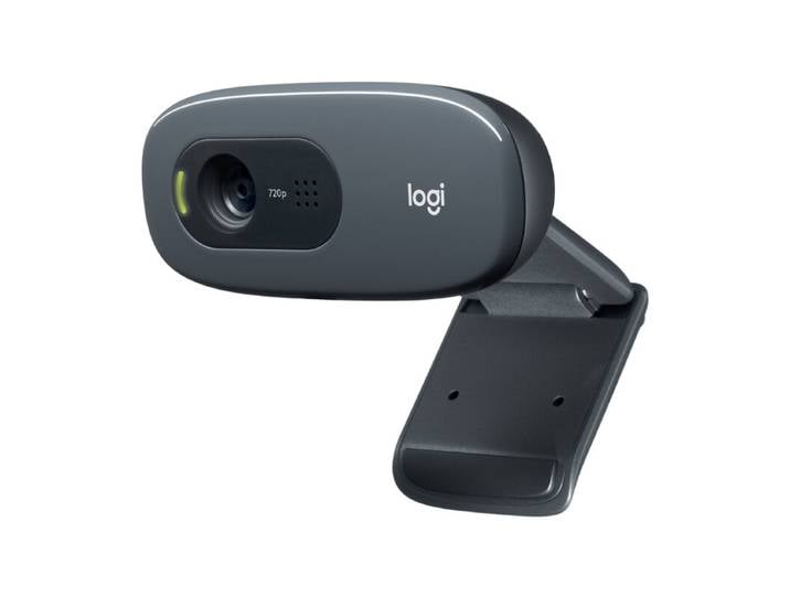 Webcam Logitech C270 HD 720p - Champ de vision 60° - Mise au point fixe - Correction d'exposition - Port USB - Réduction du bruit - Support universel - Compatible Skype, FaceTime, Hangouts - Noir