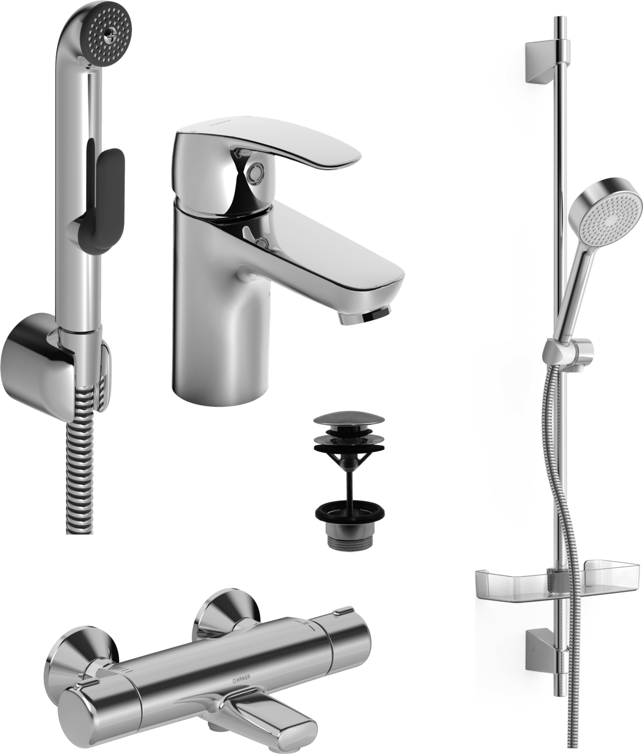Hansapinto set de bain thermostat 45510080 chrome
