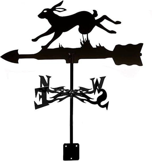 Fox Roestvrijstalen Windwijzer Tuindecoratie Breedte: 35 cm, Hoogte: 50 cm