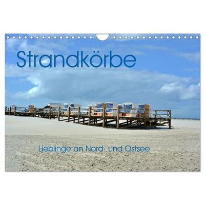 Strandkörbe - Lieblinge an Nord- und Ostsee (Wandkalender 2027 DIN A4 quer), CALVENDO Monatskalender