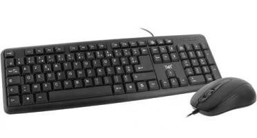 Tnb KBCOMBO1 USB Kabelcombinatie met Membraantoetsen en Muis, QWERTY, Zwart