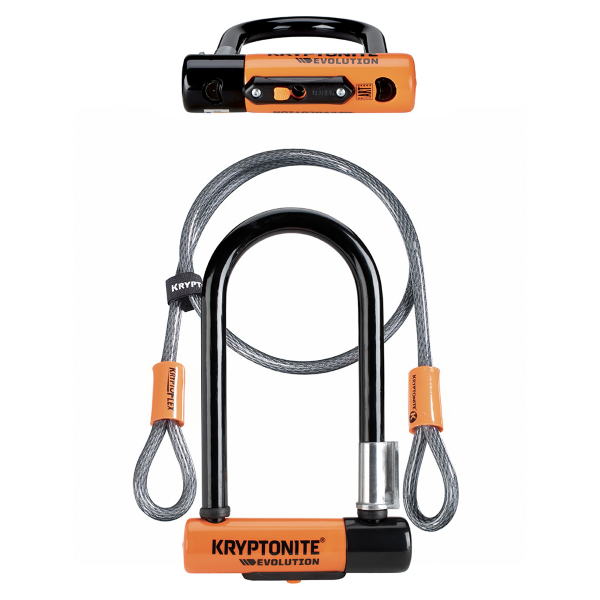 Kryptonite U-Lock  Evolution Mini-7 Double Deadbolt 13mm con cavo