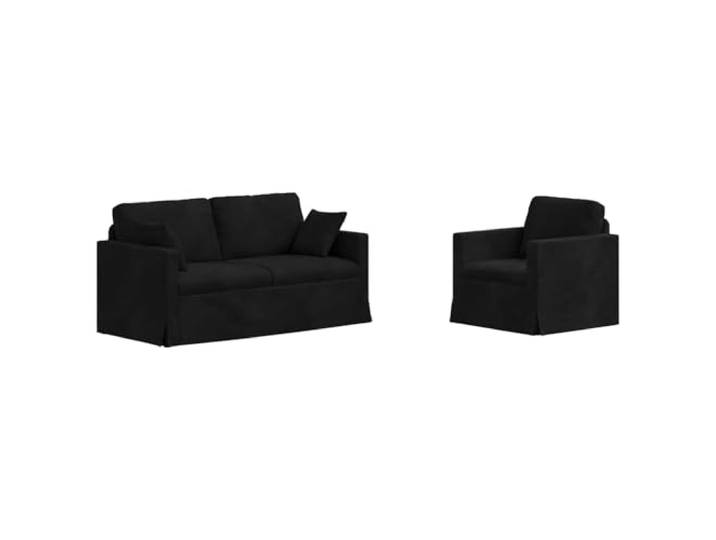 RJPLMFV Modulares Sofa, Ecksofa, Velours, Schwarz, 158 x 78 x 80 cm Robuster Metallrahmen, Schaumstoffkissen, modulares Design, pflegeleicht