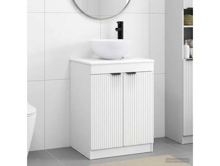 vidaXL Badezimmermöbel-Set Weiß Holzwerkstoff