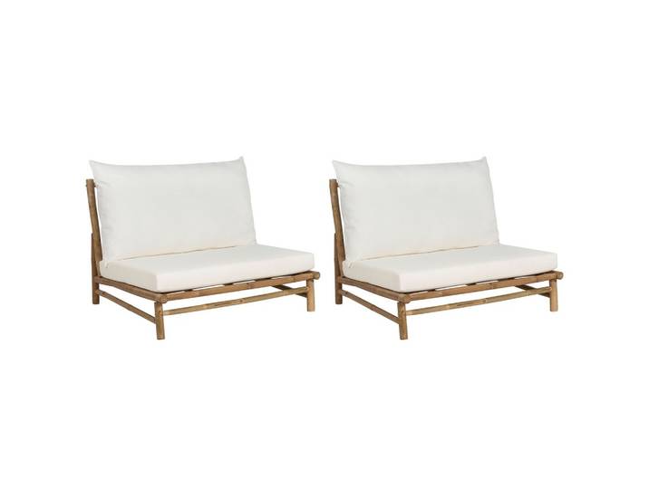 GARTENSESSEL 2er-Set Massivholz cremeweiß Todi