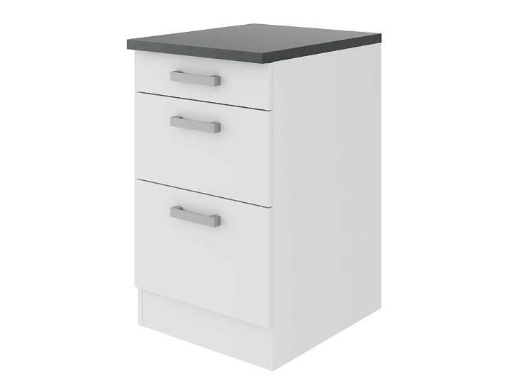Meuble bas à tiroirs 50cm Blanc/Blanc