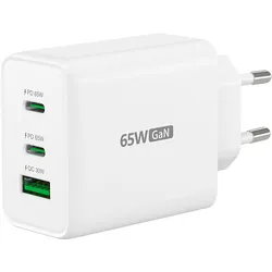j5Create 65W GAN USB-C 3-PORT CHARGER EU (65 W, 3 Ports), USB Ladegerät, Weiss